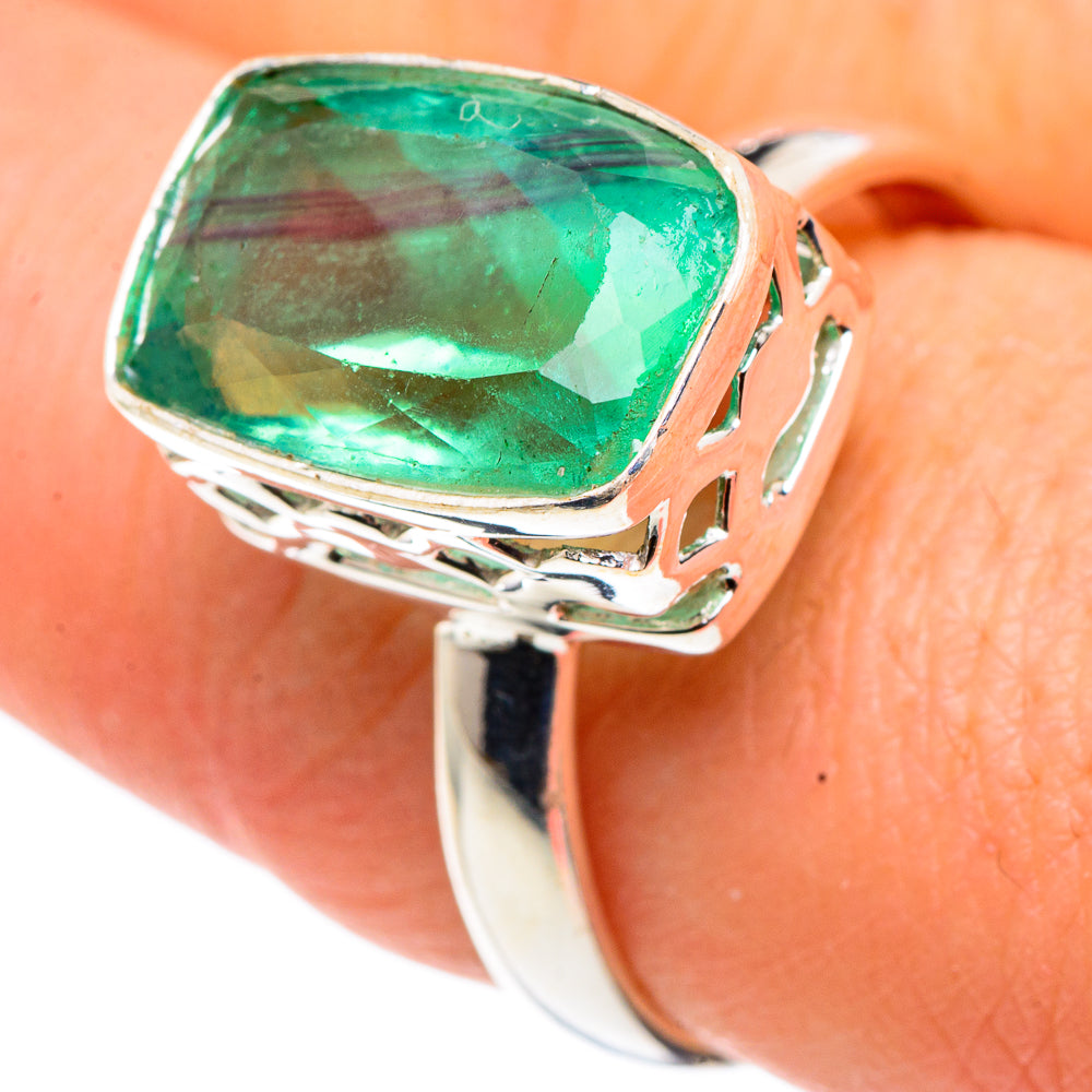 Green Fluorite Rings handcrafted by Ana Silver Co - RING91408