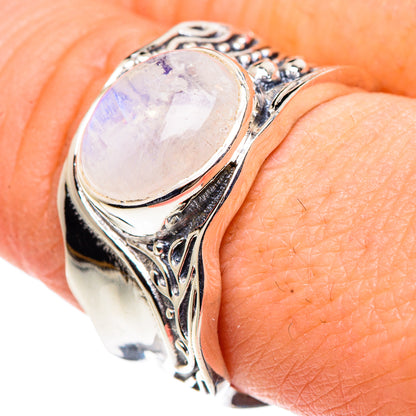 Rainbow Moonstone Rings handcrafted by Ana Silver Co - RING91420