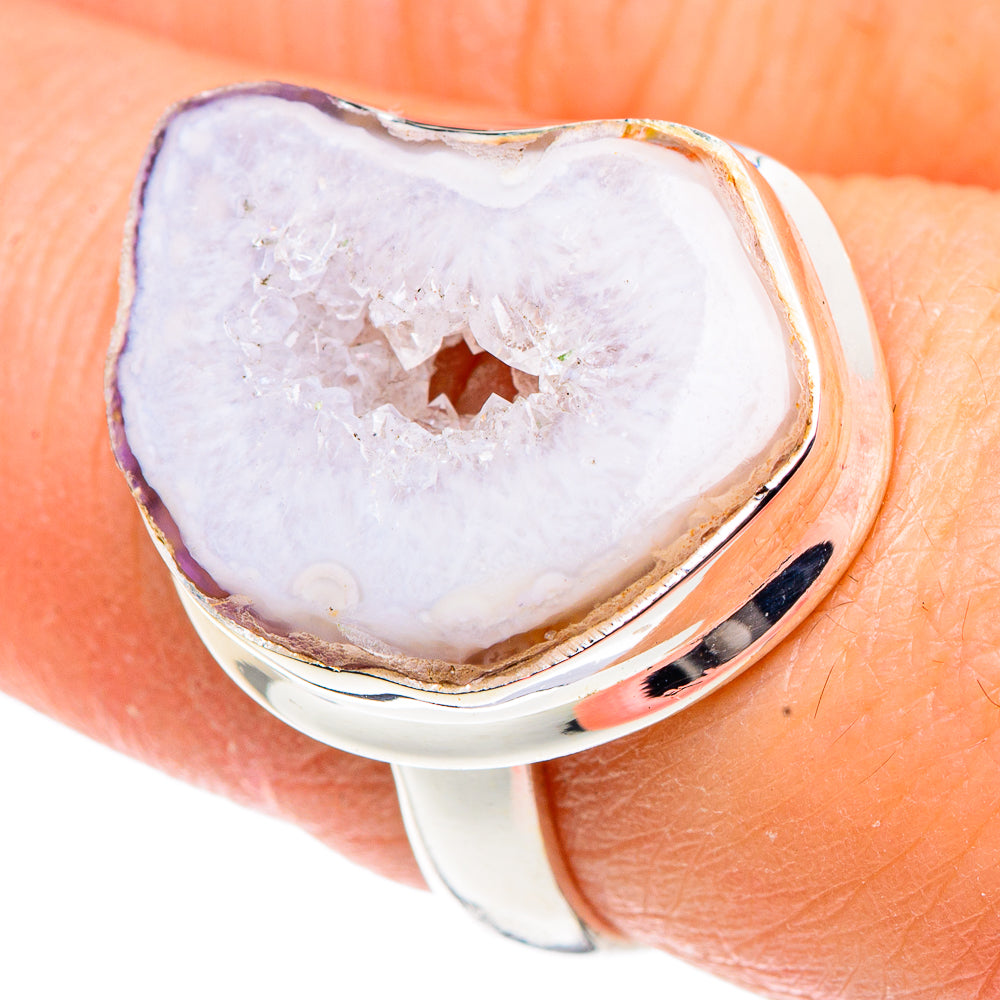 White Geode Slice Rings handcrafted by Ana Silver Co - RING91421