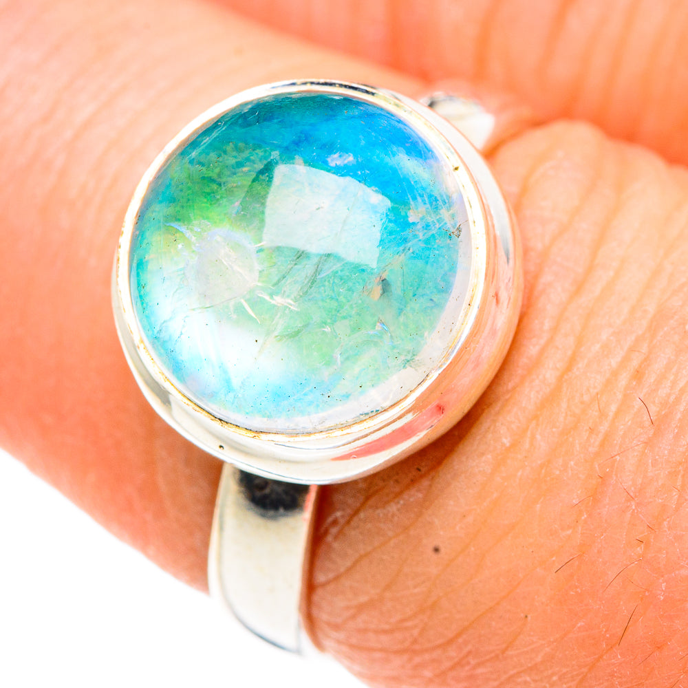 Green Moonstone Rings handcrafted by Ana Silver Co - RING91427