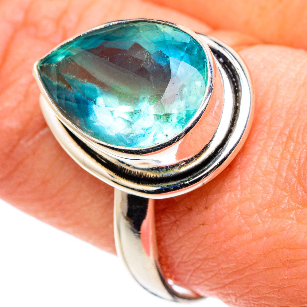 Blue Fluorite Rings handcrafted by Ana Silver Co - RING91433