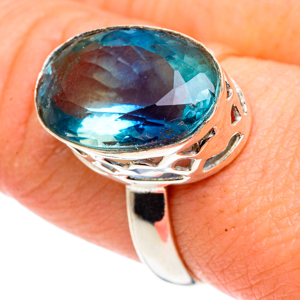 Blue Fluorite Rings handcrafted by Ana Silver Co - RING91446