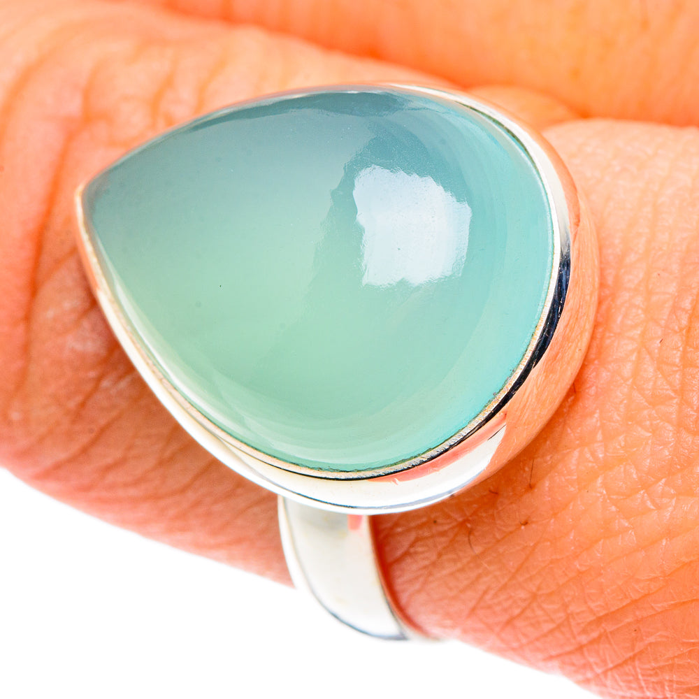 Aqua Chalcedony Rings handcrafted by Ana Silver Co - RING91449