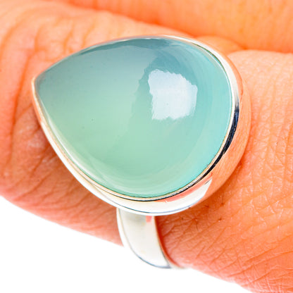 Aqua Chalcedony Rings handcrafted by Ana Silver Co - RING91449