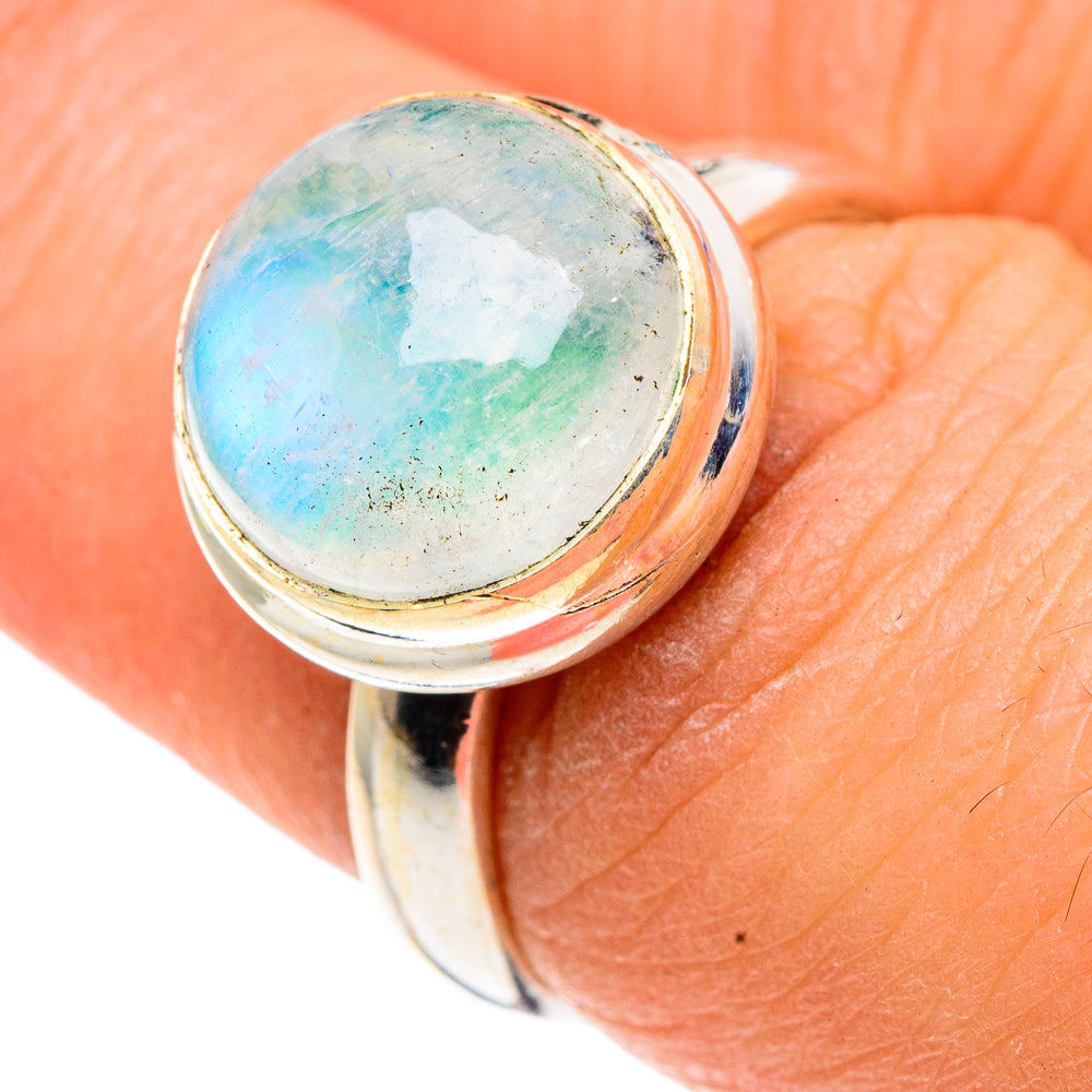 Green Moonstone Rings handcrafted by Ana Silver Co - RING91457