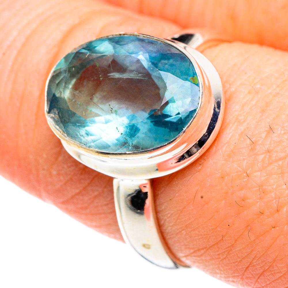 Blue Fluorite Rings handcrafted by Ana Silver Co - RING91473