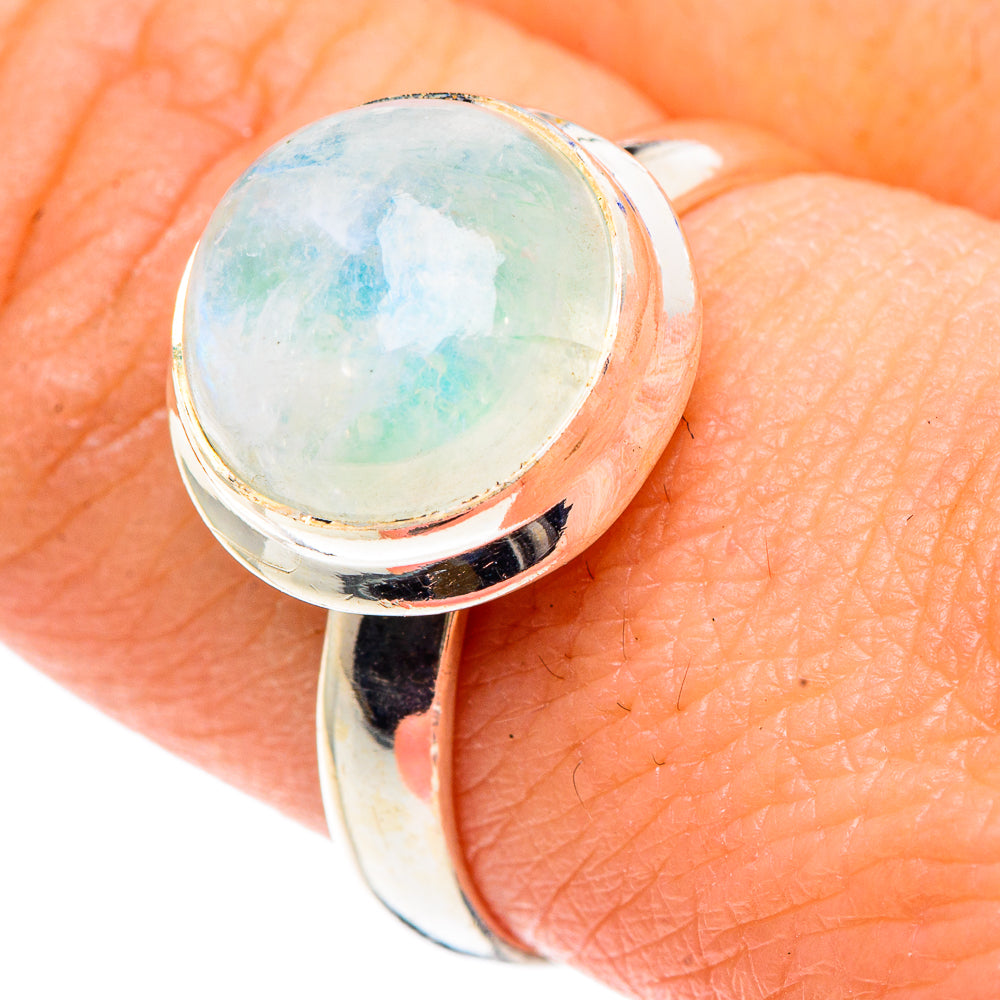 Rainbow Moonstone Rings handcrafted by Ana Silver Co - RING91474