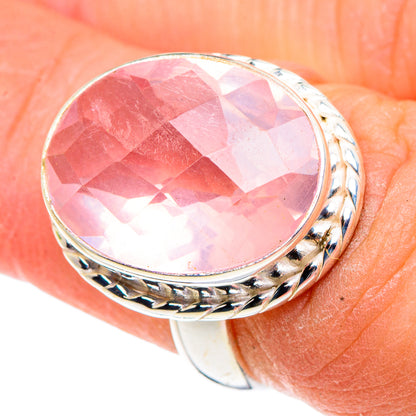 Rose Quartz Rings handcrafted by Ana Silver Co - RING91482