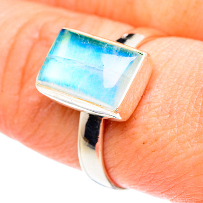 Green Moonstone Rings handcrafted by Ana Silver Co - RING91496