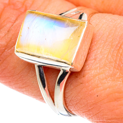Yellow Moonstone Rings handcrafted by Ana Silver Co - RING91507