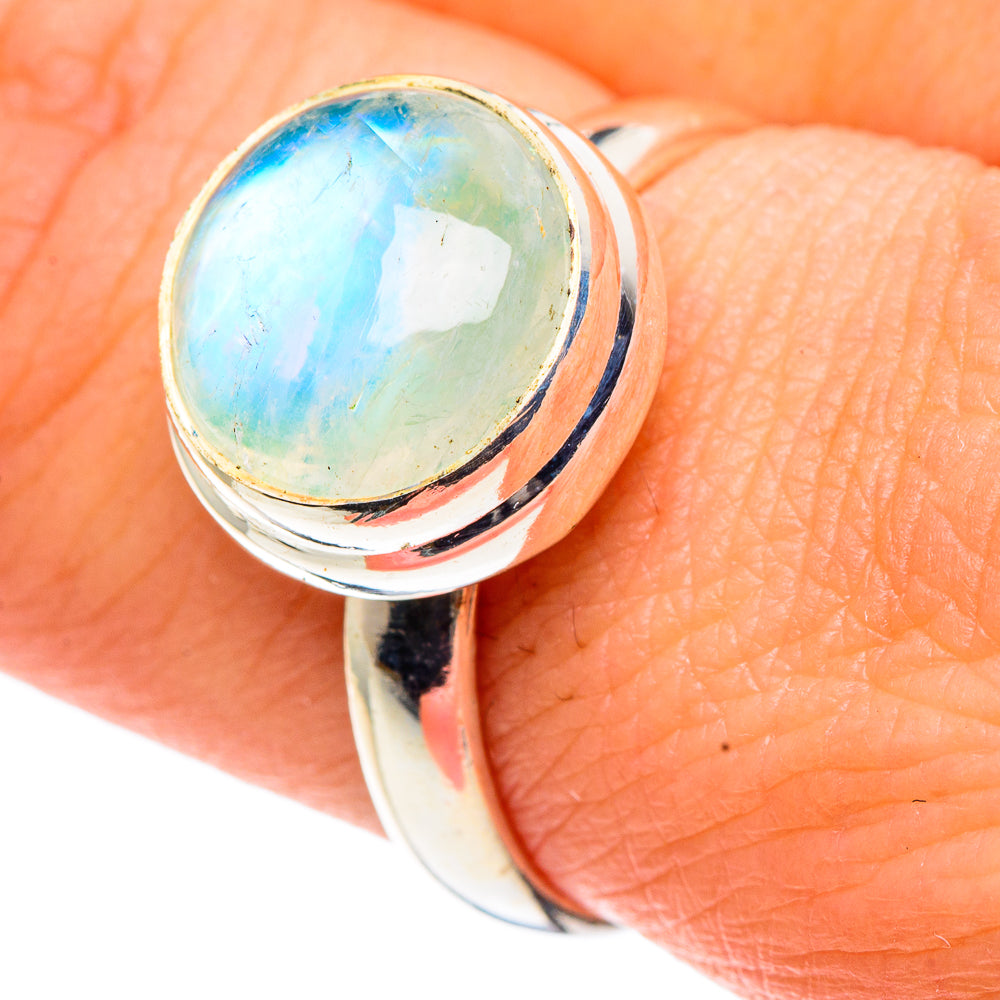 Green Moonstone Rings handcrafted by Ana Silver Co - RING91513