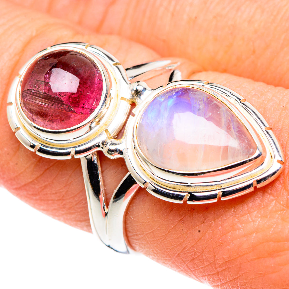 Rainbow Moonstone Rings handcrafted by Ana Silver Co - RING91517