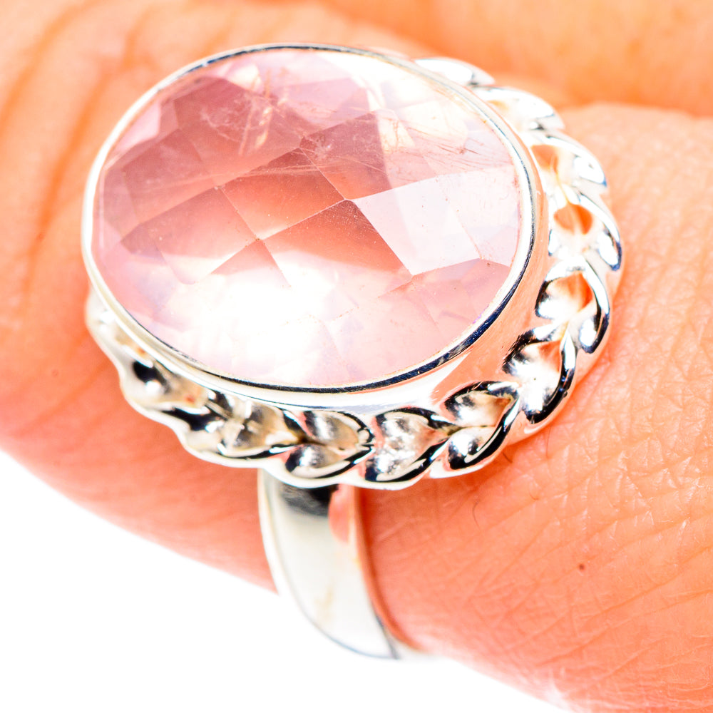 Rose Quartz Rings handcrafted by Ana Silver Co - RING91518