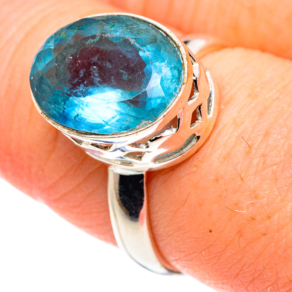 Blue Fluorite Rings handcrafted by Ana Silver Co - RING91525