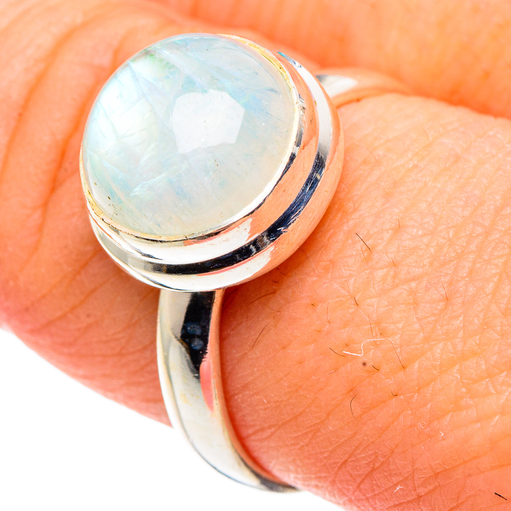 Rainbow Moonstone Rings handcrafted by Ana Silver Co - RING91527
