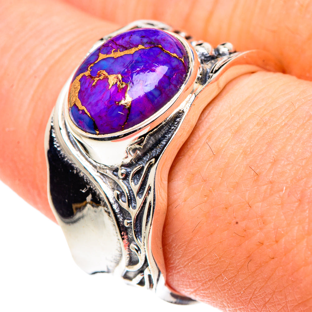 Purple Copper Composite Turquoise Rings handcrafted by Ana Silver Co - RING91559