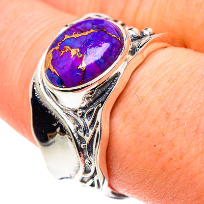 Purple Copper Composite Turquoise Rings handcrafted by Ana Silver Co - RING91559