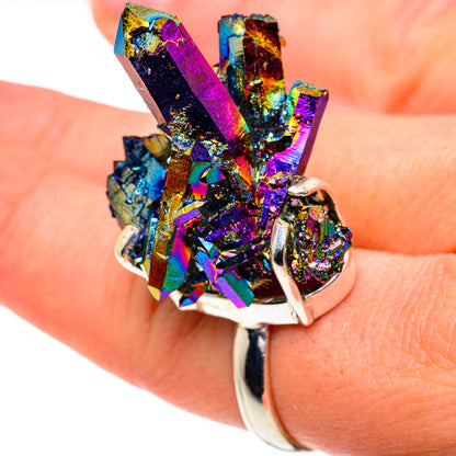 Titanium Sunshine Druzy Rings handcrafted by Ana Silver Co - RING91565