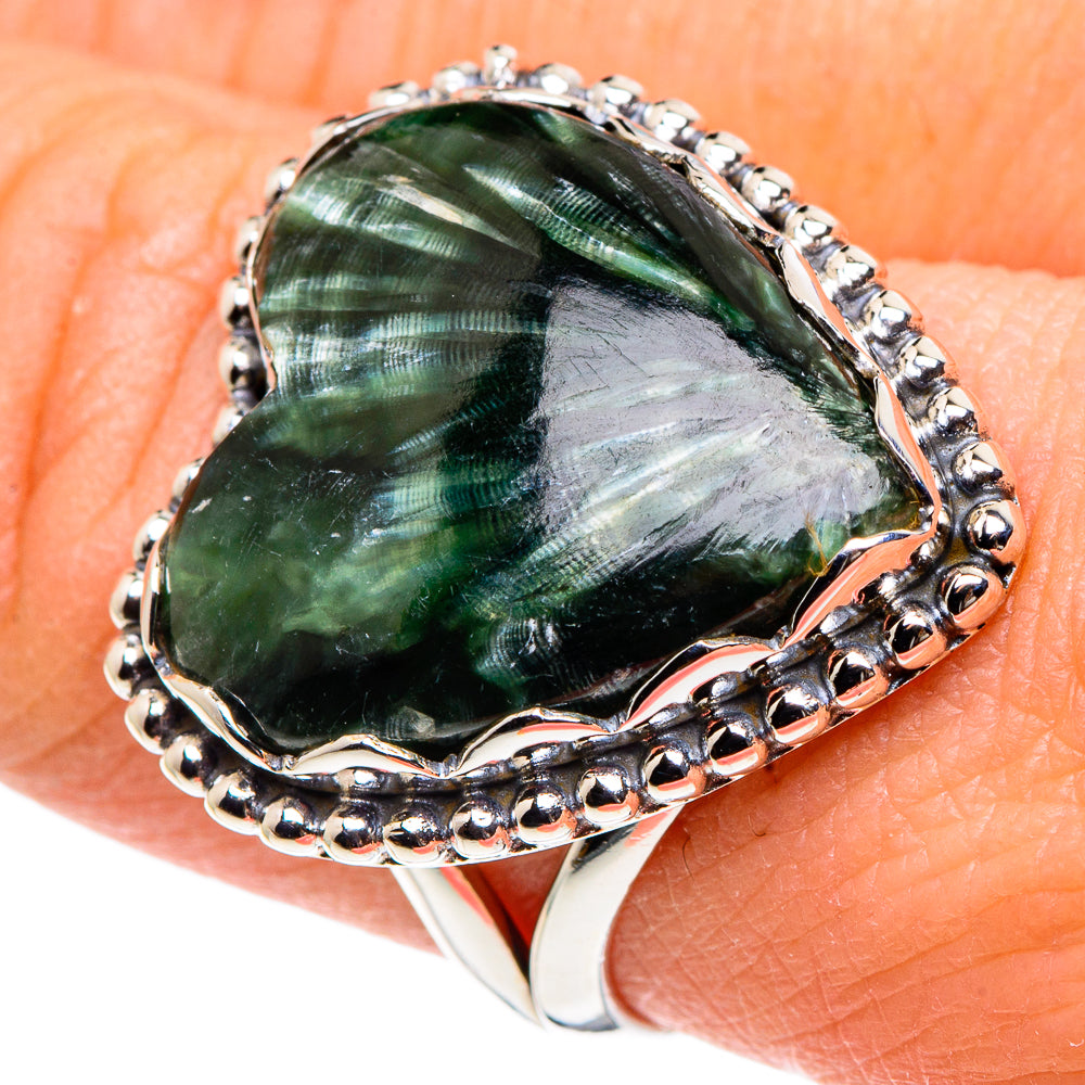 Seraphinite Rings handcrafted by Ana Silver Co - RING91585