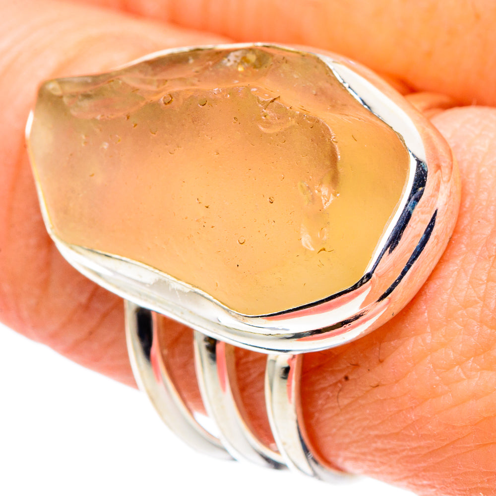 Libyan Desert Glass Rings handcrafted by Ana Silver Co - RING91594