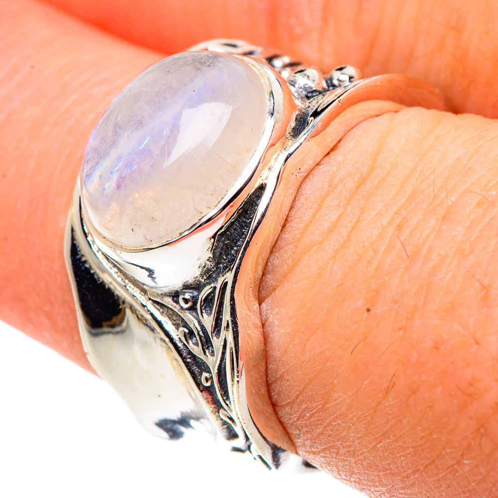 Rainbow Moonstone Rings handcrafted by Ana Silver Co - RING91604