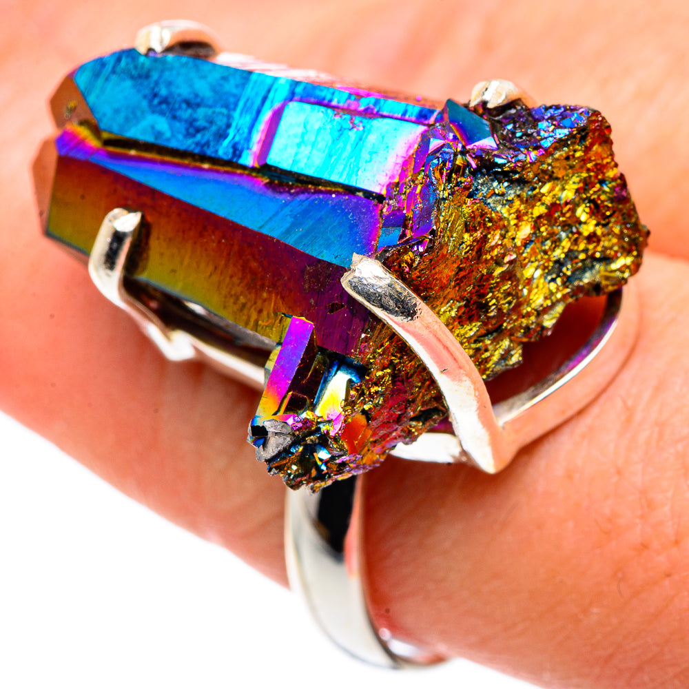 Titanium Sunshine Druzy Rings handcrafted by Ana Silver Co - RING91608