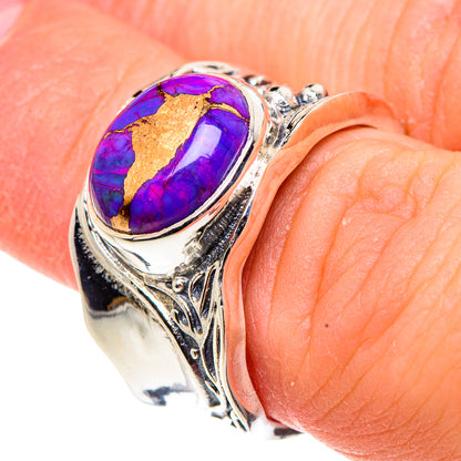 Purple Copper Composite Turquoise Rings handcrafted by Ana Silver Co - RING91625