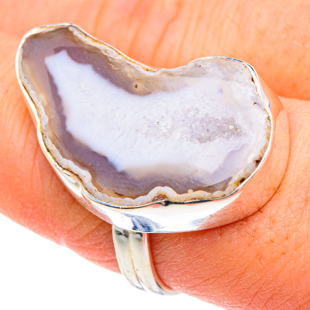 White Geode Slice Rings handcrafted by Ana Silver Co - RING91638