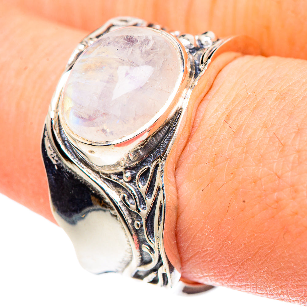 Rainbow Moonstone Rings handcrafted by Ana Silver Co - RING91642