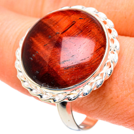 Red Tiger Eye Rings handcrafted by Ana Silver Co - RING91662