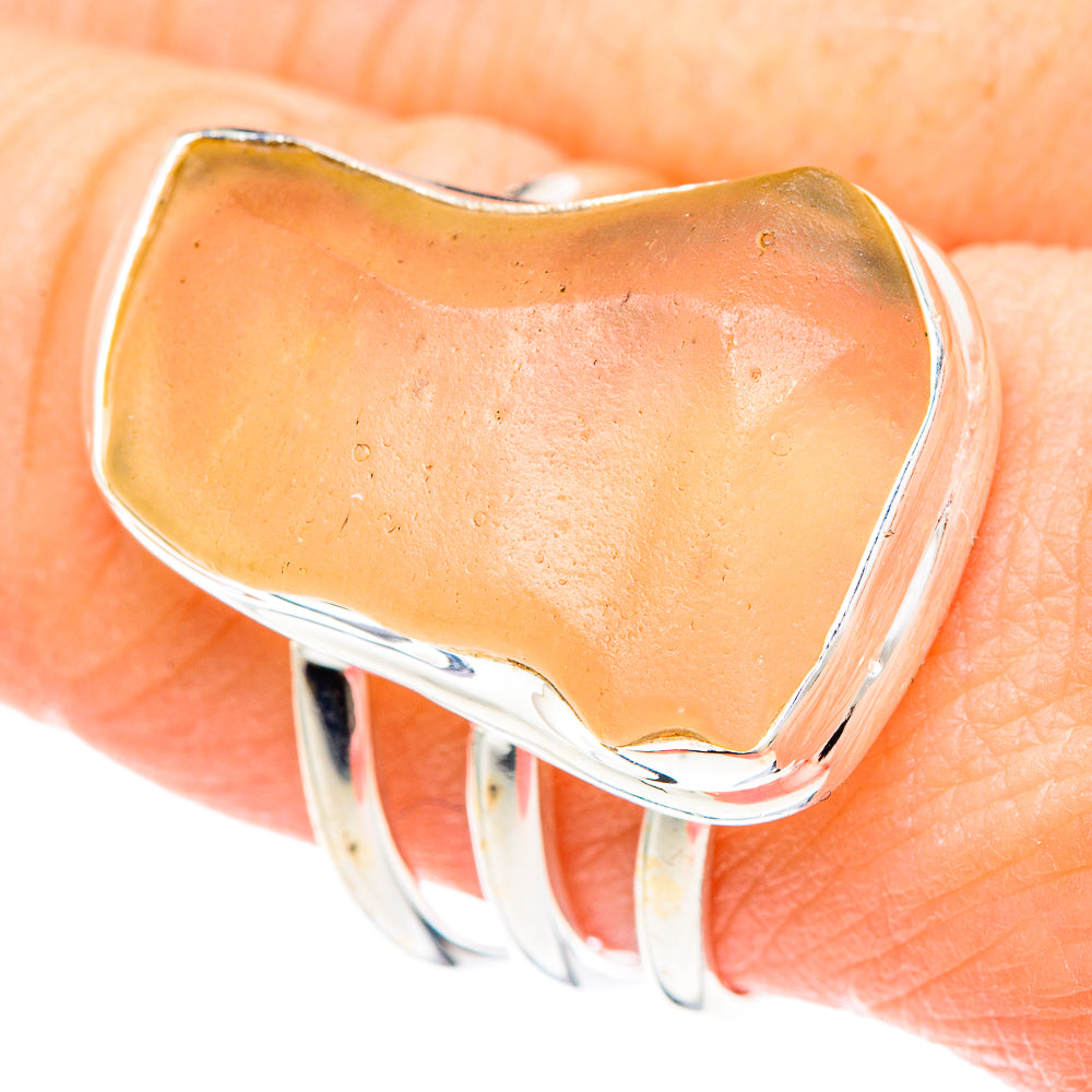 Libyan Desert Glass Rings handcrafted by Ana Silver Co - RING91666
