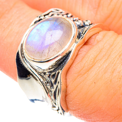 Rainbow Moonstone Rings handcrafted by Ana Silver Co - RING91679