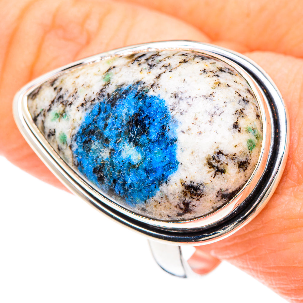K2 Blue Azurite Rings handcrafted by Ana Silver Co - RING91685