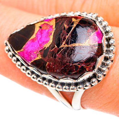 Purple Copper Composite Turquoise Rings handcrafted by Ana Silver Co - RING91711