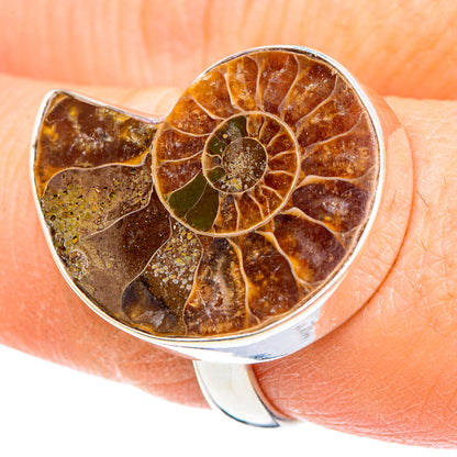 Ammonite Fossil Rings handcrafted by Ana Silver Co - RING91744
