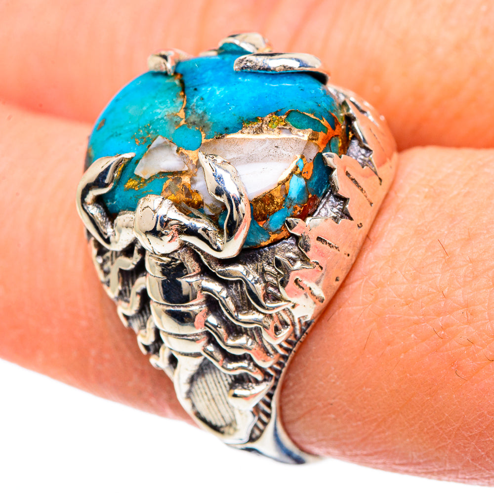 Blue Copper Composite Turquoise Rings handcrafted by Ana Silver Co - RING91780