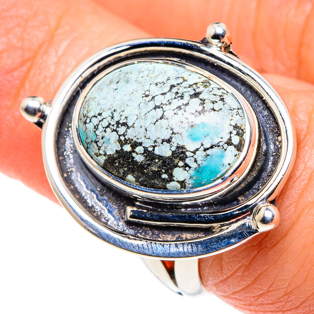 Tibetan Turquoise Rings handcrafted by Ana Silver Co - RING91809