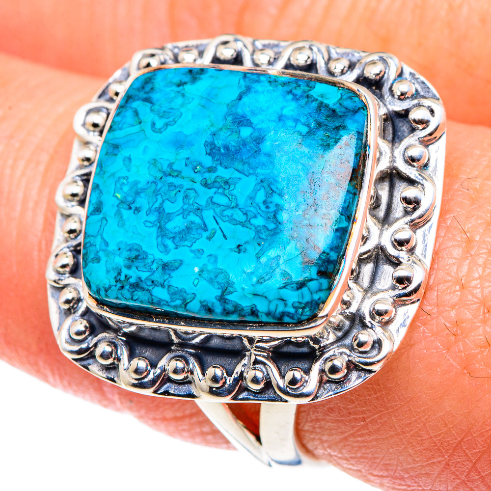Chrysocolla Rings handcrafted by Ana Silver Co - RING91810