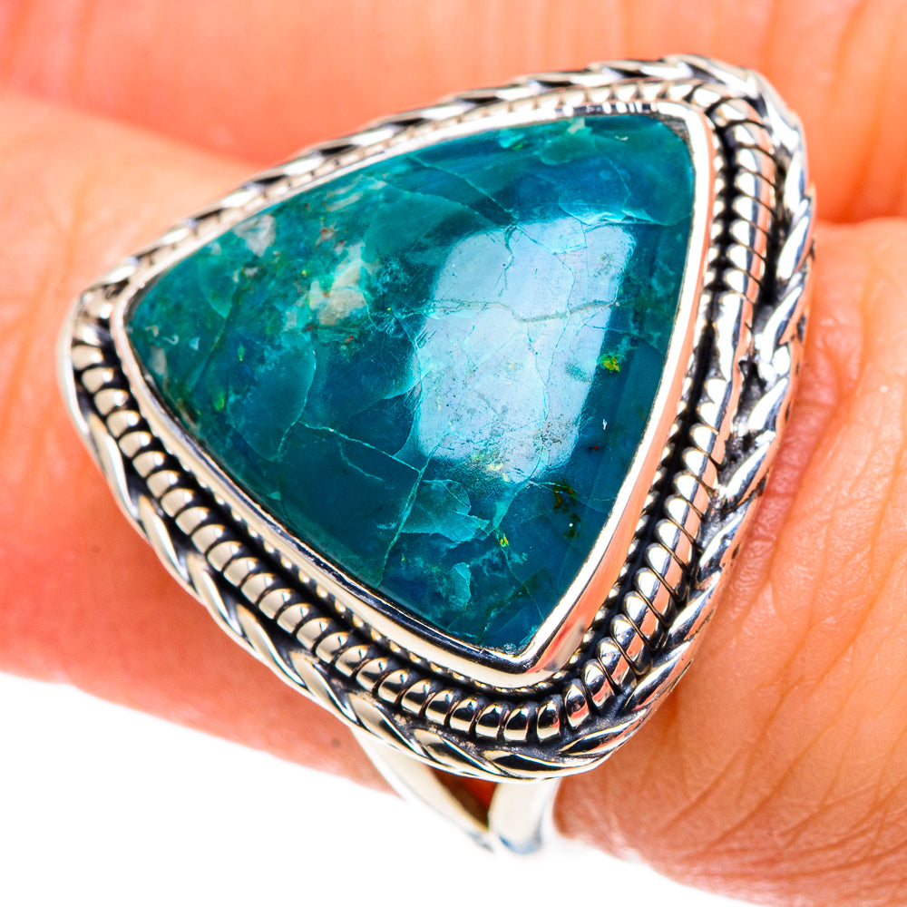 Chrysocolla Rings handcrafted by Ana Silver Co - RING91814