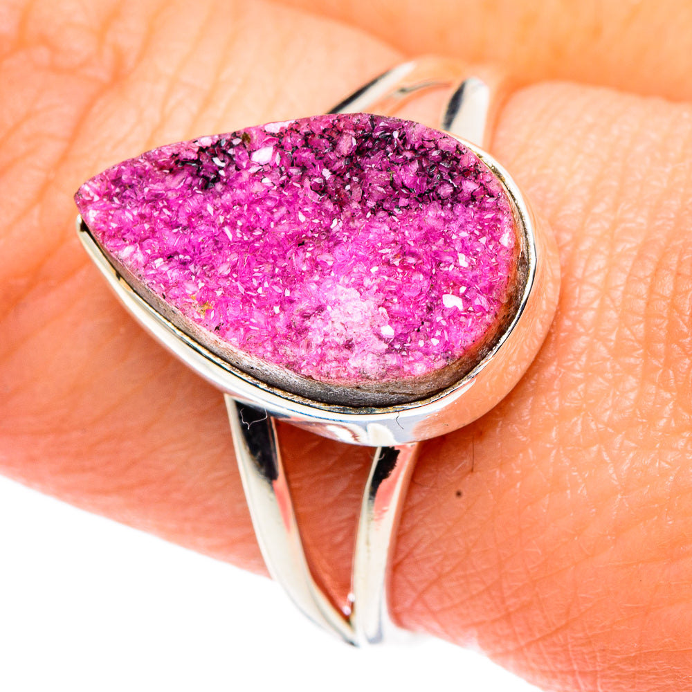 Cobalto Calcite Druzy Rings handcrafted by Ana Silver Co - RING91822