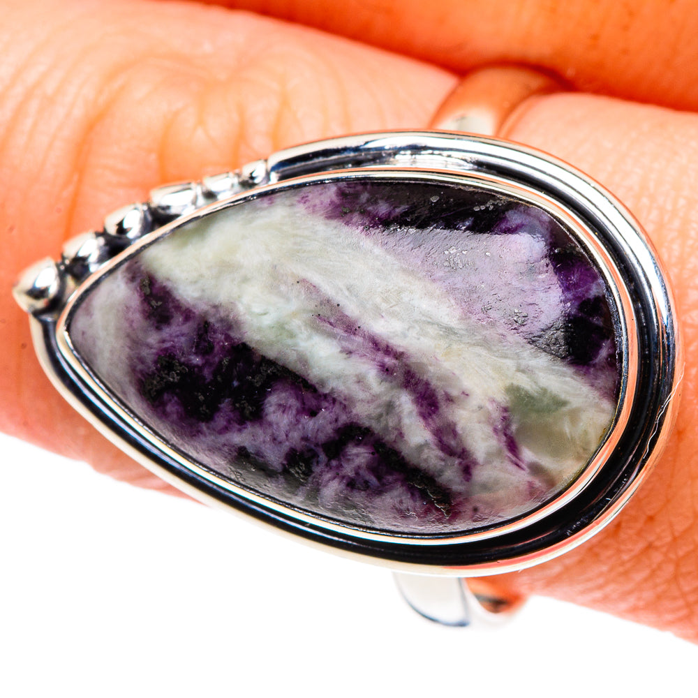 Chevron Amethyst Rings handcrafted by Ana Silver Co - RING91827