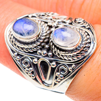 Rainbow Moonstone Rings handcrafted by Ana Silver Co - RING91831