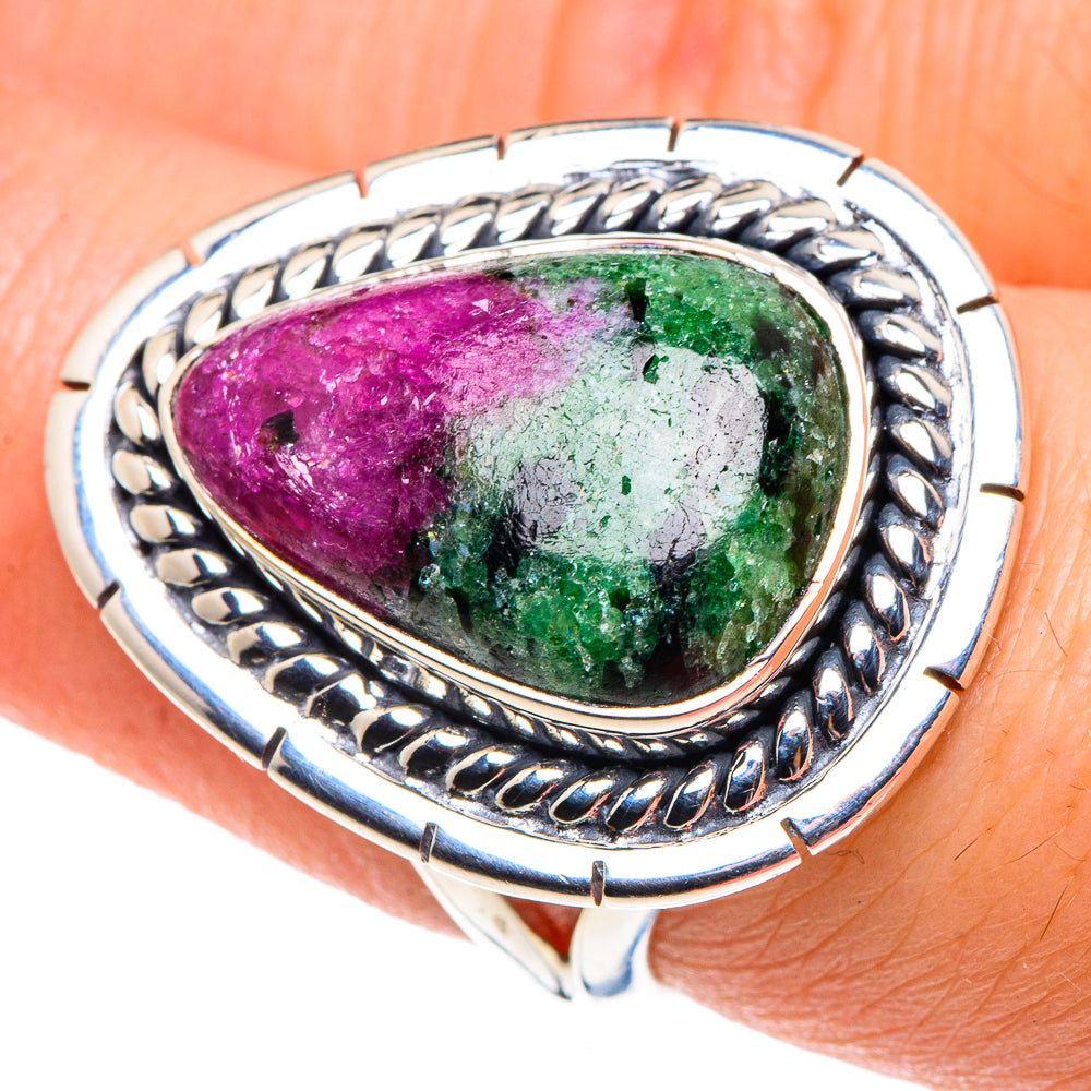 Ruby Zoisite Rings handcrafted by Ana Silver Co - RING91832