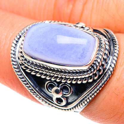 Blue Lace Agate Rings handcrafted by Ana Silver Co - RING91857