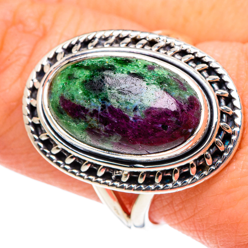 Ruby Zoisite Rings handcrafted by Ana Silver Co - RING91870