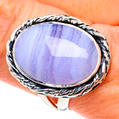 Blue Lace Agate Rings handcrafted by Ana Silver Co - RING91882