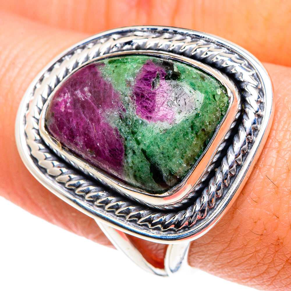 Ruby Zoisite Rings handcrafted by Ana Silver Co - RING91884