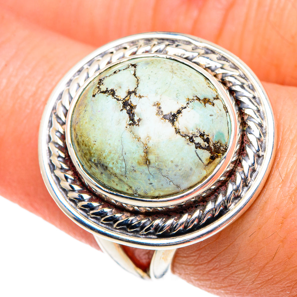 Tibetan Turquoise Rings handcrafted by Ana Silver Co - RING91890