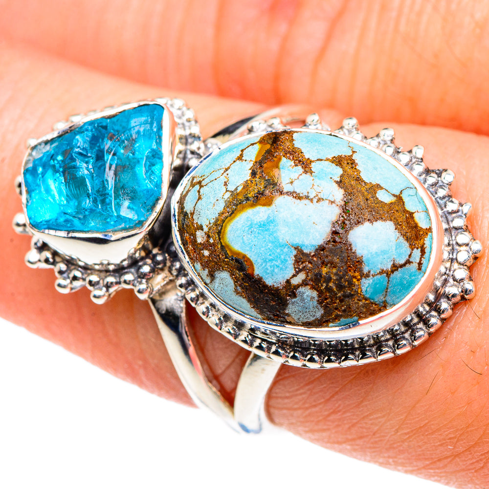 Tibetan Turquoise Rings handcrafted by Ana Silver Co - RING91891