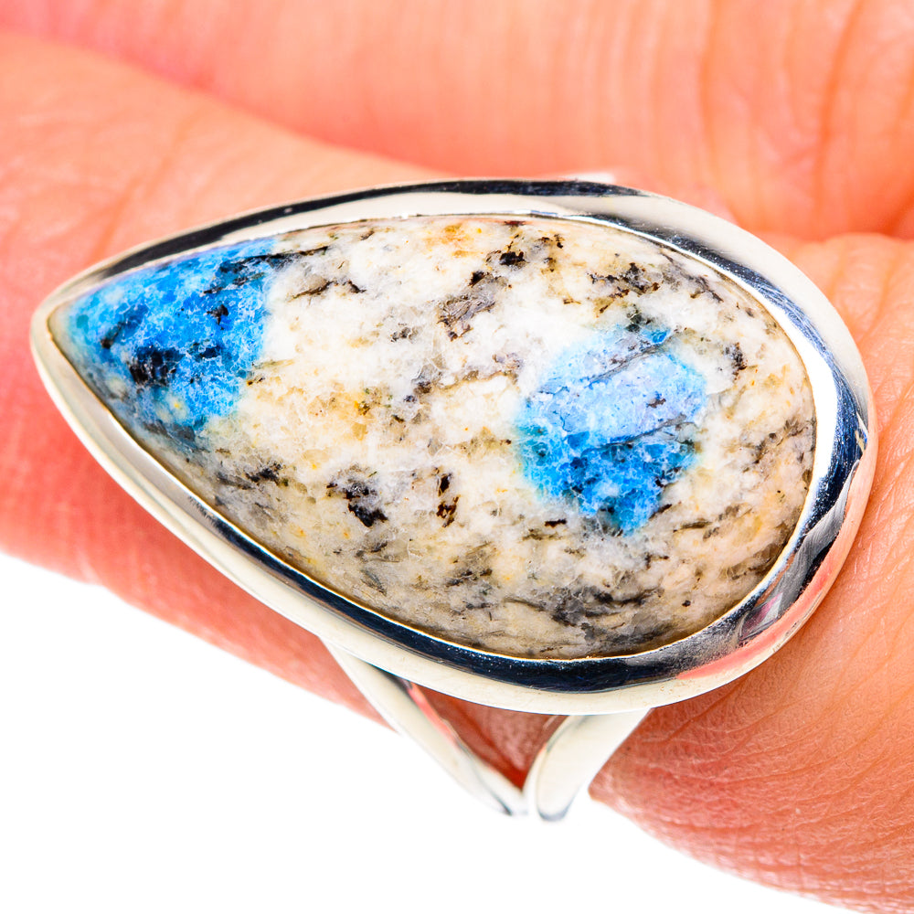 K2 Blue Azurite Rings handcrafted by Ana Silver Co - RING91892